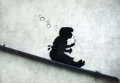 Banksy Poster Graffiti Girl Sliding Bubbles