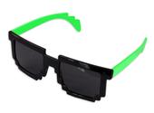 Sonnenbrille Pixel-Style neon-grüne Bügel