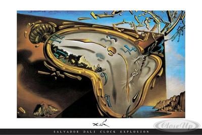 Salvador Dali Poster Clock Explosion