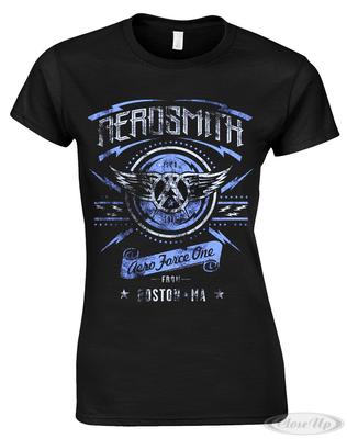 Aerosmith Girlie Shirt Blue Aero Force One