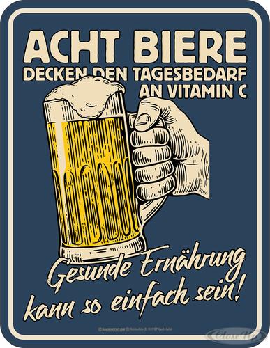 Acht Biere Blechschild Acht Biere Blechschild