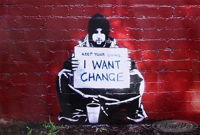 Meek Poster Keep your coins I want change - Banksy Style