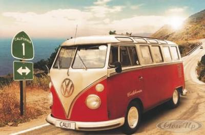 California Camper VW Bus Poster