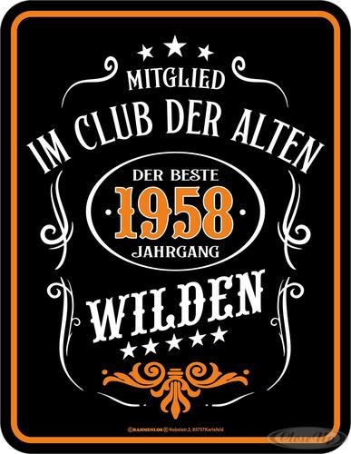 Der Beste Jahrgang 1958 Blechschild Der Beste Jahrgang 1958 Blechschild