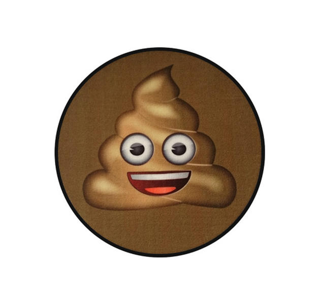 Emoji Teppich Face Shit Ø 50 cm, rund in Braun Emoji Teppich Face Shit Ø 50 cm, rund in Braun