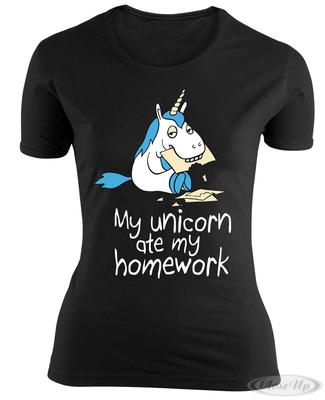 Einhorn Girlie Shirt My unicorn ate my homework