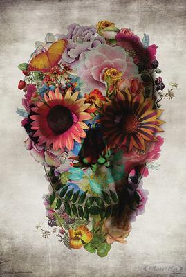 Flower Skull Poster Ali Gülec