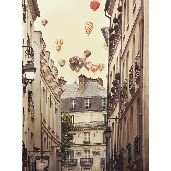 Flying Over Paris Kunstdruck