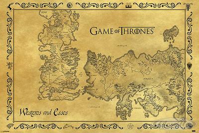 Game of Thrones Poster Westeros & Essos Karte Antik