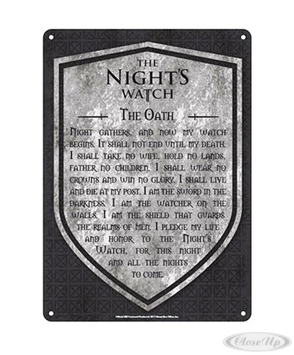Game of Thrones Blechschild Nights Watch Game of Thrones Blechschild Nights Watch