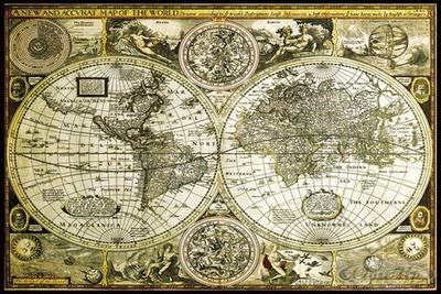 Historische Weltkarte Poster