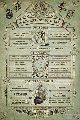 Harry Potter Poster Hogwarts School List Hausordnung