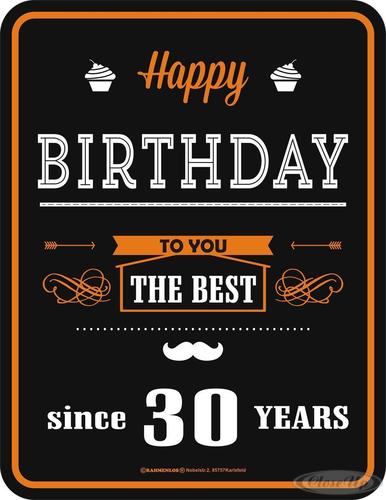 Happy Birthday 30 Blechschild Happy Birthday 30 Blechschild