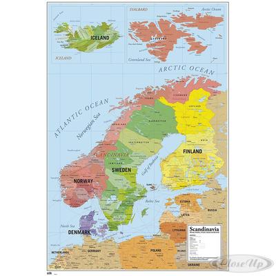 Karte von Skandinavien Poster Map of Scandinavia