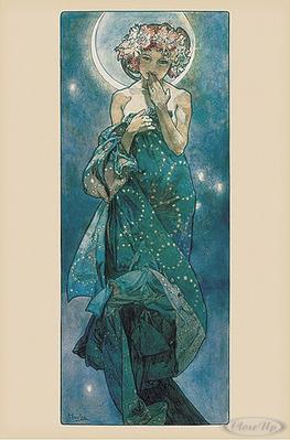 Alfons Mucha Poster Moon
