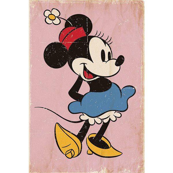 Minnie Mouse Poster Retro Pink