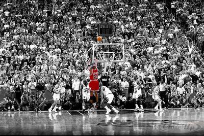 Michael Jordan Poster Last Shot 1998 Colorized