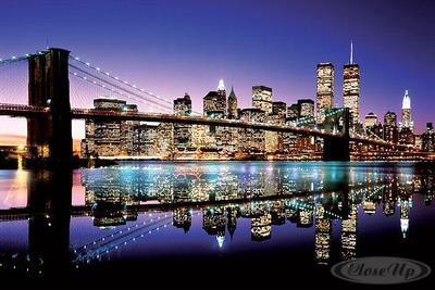 New York Poster Brooklyn Bridge by Night