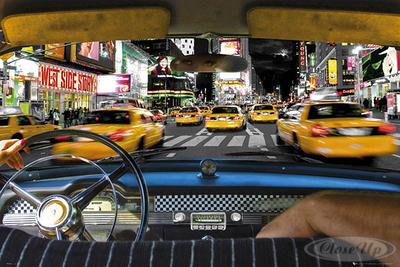 New York Poster Time Square Taxi Ride