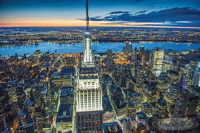 New York Poster Empire State Building bei Nacht
