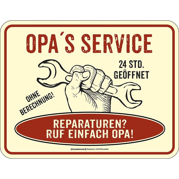 Opa's Service Blechschild