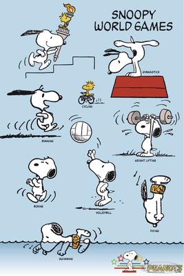Peanuts Snoopy World Games Poster