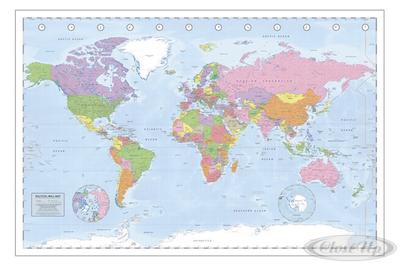 Political World Map Miller Projection XXL Poster