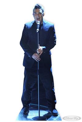 Robbie Williams Pappaufsteller Mikrophon