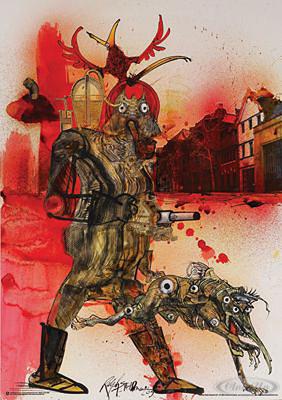 Ralph Steadman Poster Hell Hound Fahrenheit 451