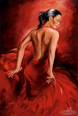 Red Dancer Poster R. Magrini Flamenco
