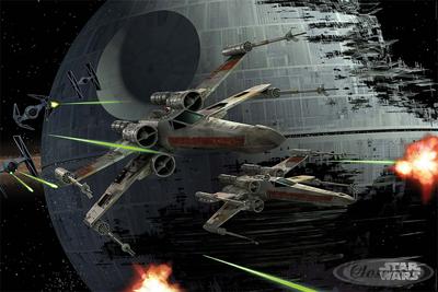 Star Wars Poster X-Wings Space Battle