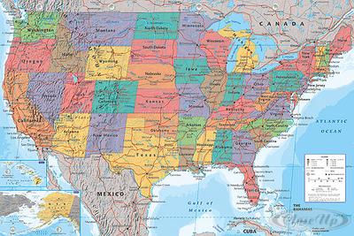 USA Landkarte Poster
