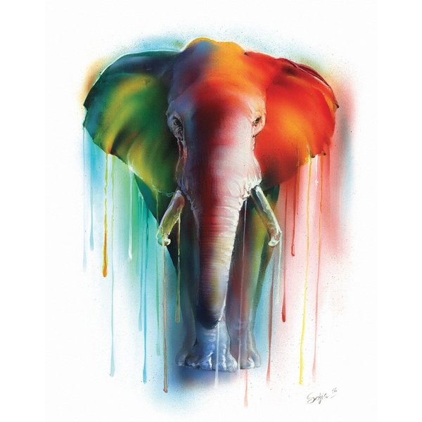 Wasserfarben Elefant Miniprint