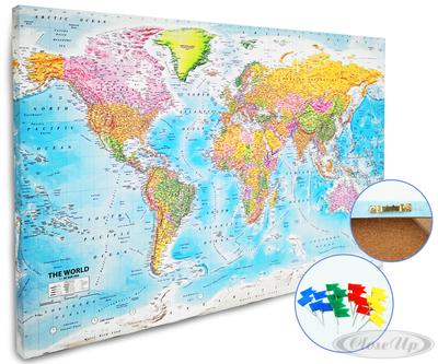 Weltkarte Pinnwand XL 2018 MAPS IN MINUTESâ„¢