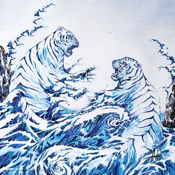 Blue Tigers Kunstdruck