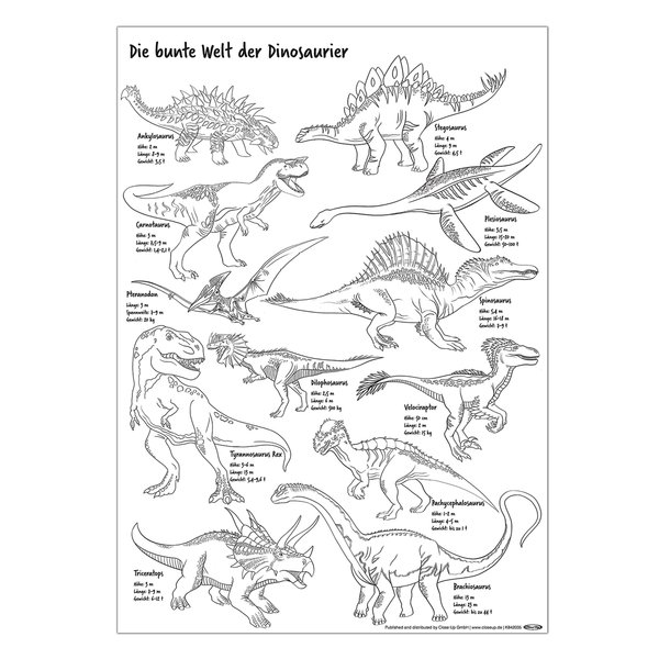 Dinosaurier Poster Din A3