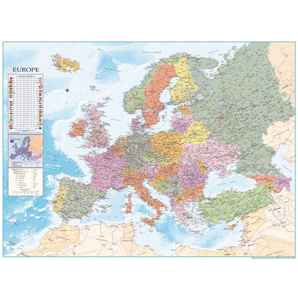 Europakarte XXL Poster Flaggen