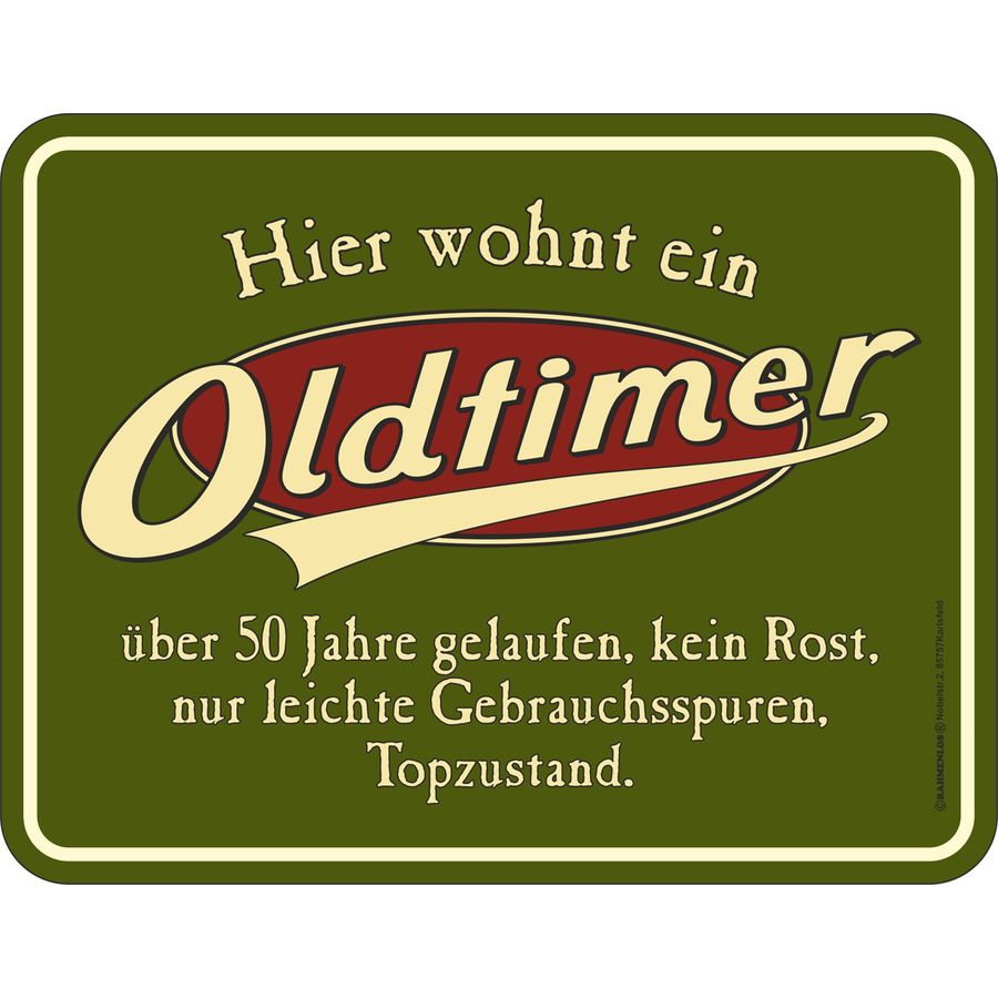 50 Geburtstag Oldtimer Blechschild 22x17cm Gross