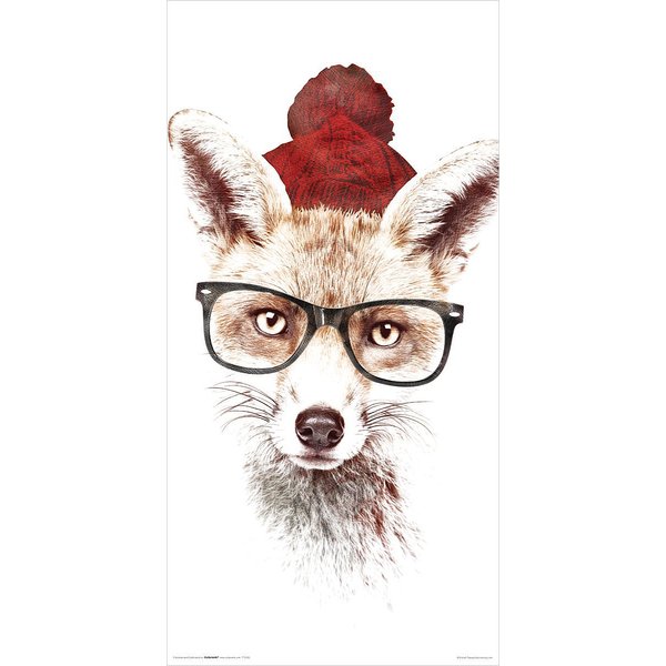 Hipster Fox Kunstdruck