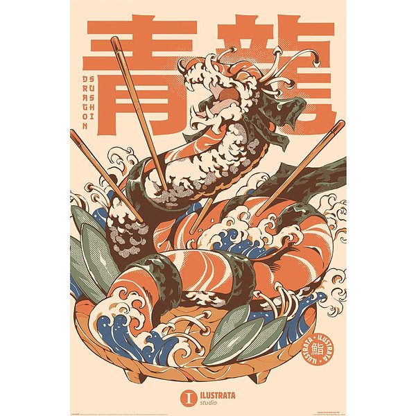 Ilustrata Poster Dragon Sushi