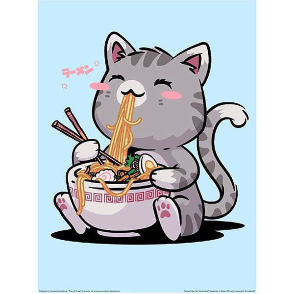 Kawaii Neko Cat Kunstdruck