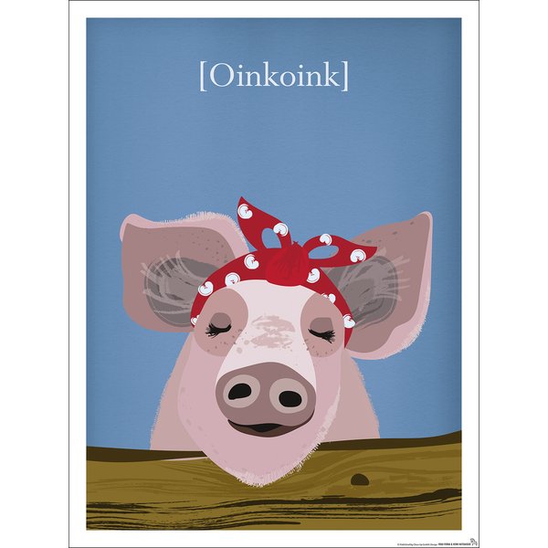 Kinderzimmer Poster Schwein