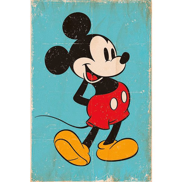 Mickey Mouse Poster Retro Blue