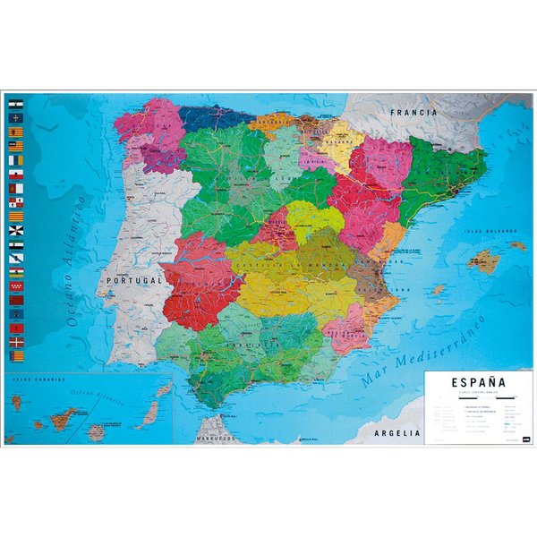 Mapa Físico Político de España