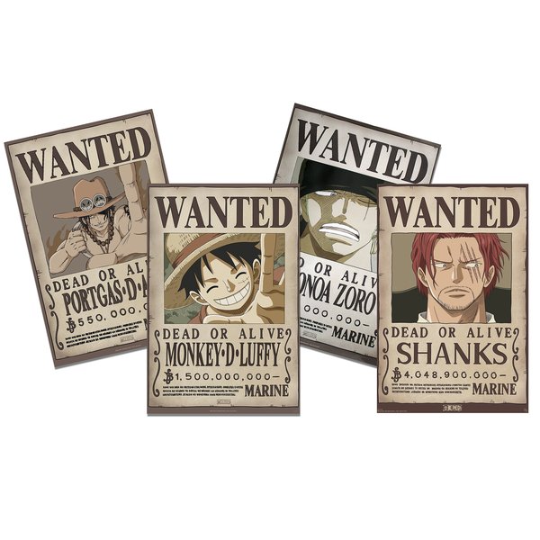 One Piece Poster 4-er Set