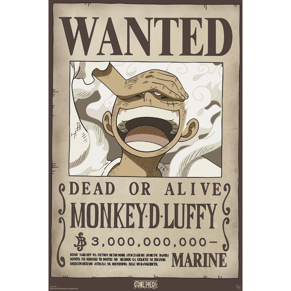 One Piece Poster Wanted Luffy