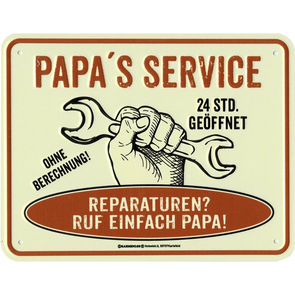 Papa's Service Blechschild