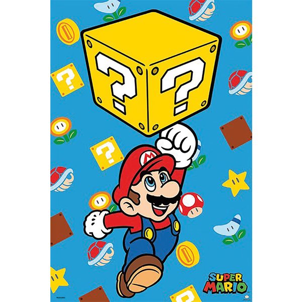 Super Mario Poster Block Jump