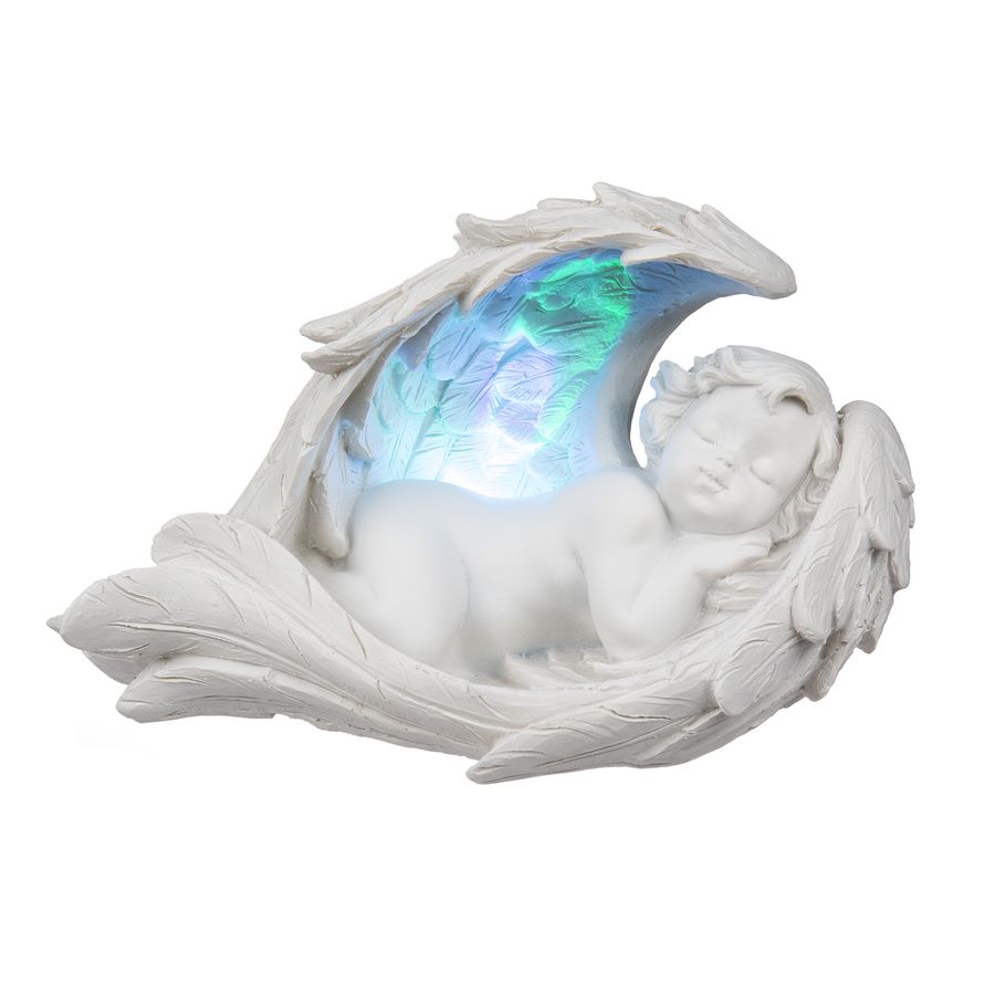 Schlafender Engel LED Leuchte Flügel mit Farbwechselfunktion