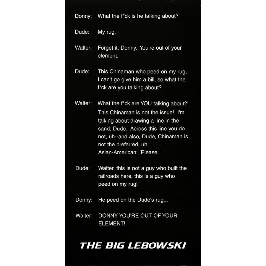 The Big Lebowski Poster Zitate Langbahnposter Jetzt Im Shop
